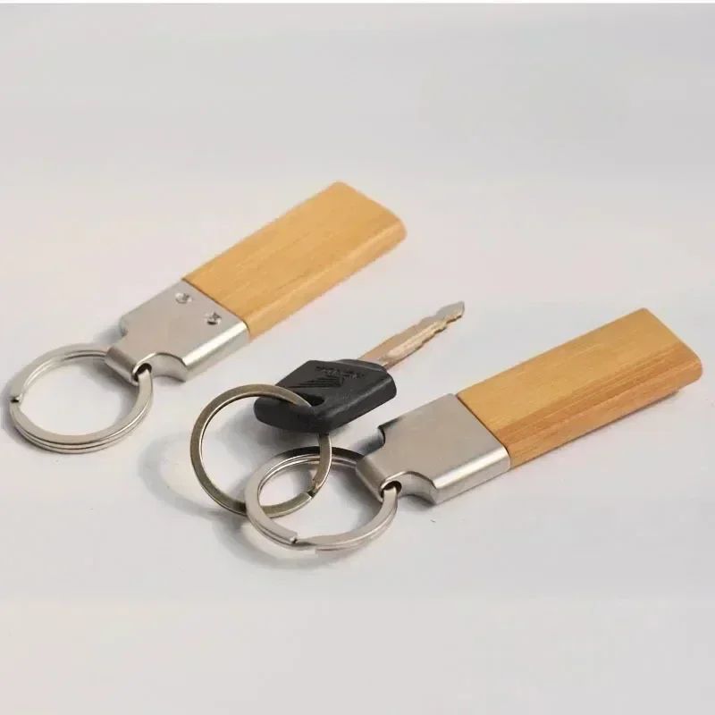 Custom Laser Engraved Wood Keychain Personalized Name Key Ring Gift