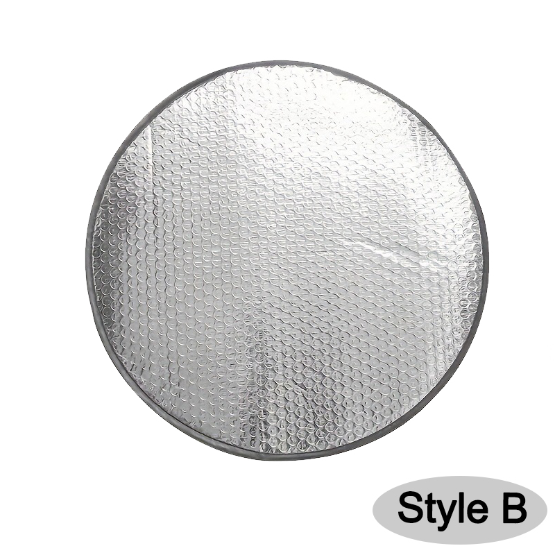 Car Steering Wheel Sun Shade, Double Thick Sun Protection, Anti-UV, Foldable Sunscreen Cover, Silver, Car Steering Wheel