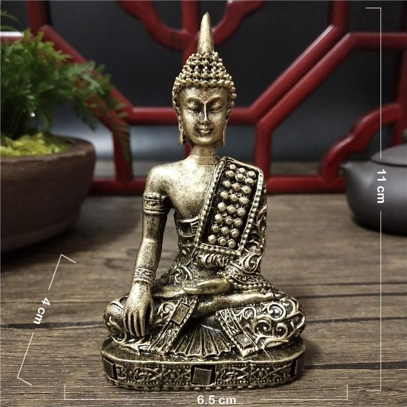 Meditation Buddha Statue Bronze Finish Feng Shui Home Decor