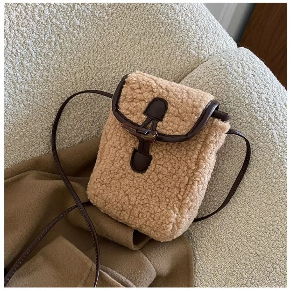 Plush Lambswool Mini Phone Handbag