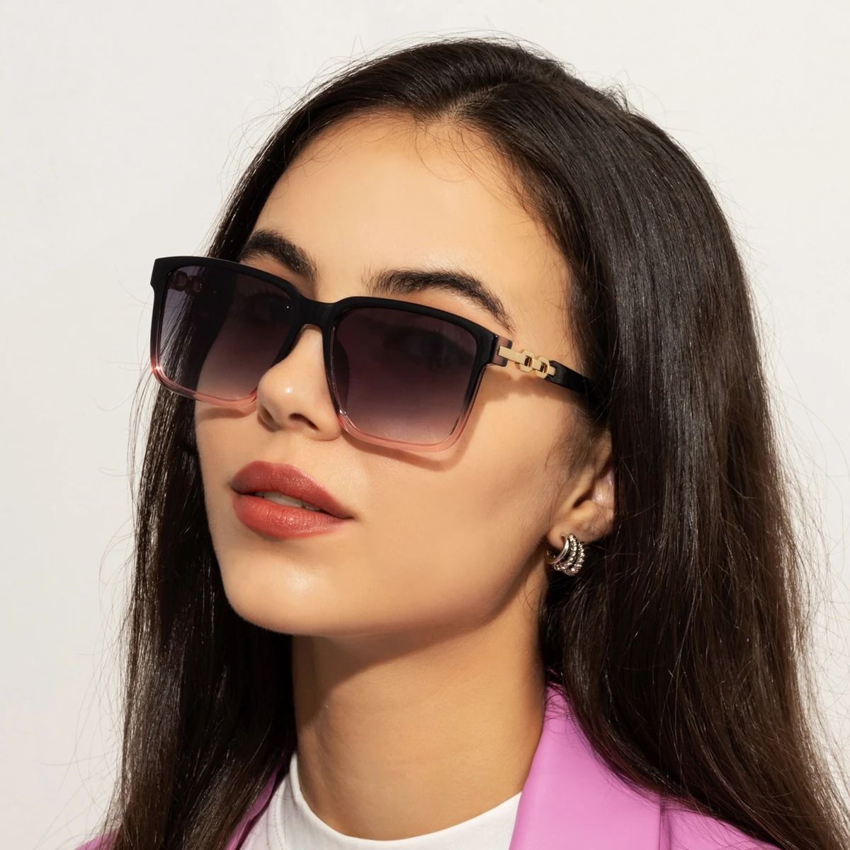 Womens Square Fashion Sunglasses with UV400 Protection