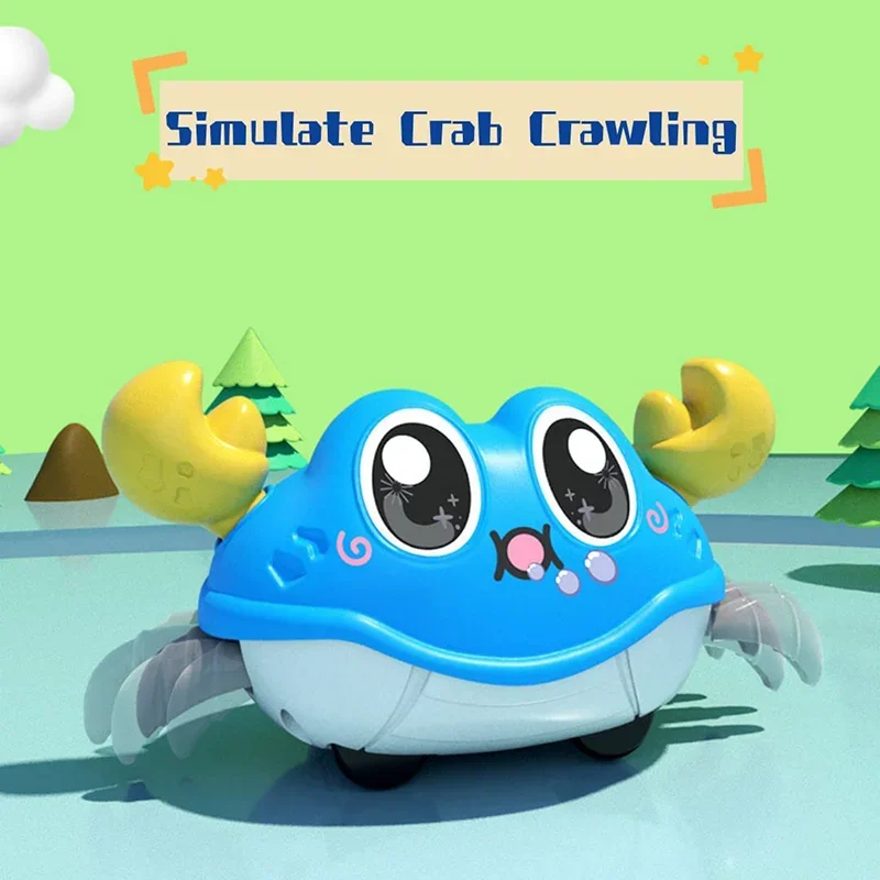 Interactive Walking Double Force Crawling Crab Tummy Time Baby Sensory Toy, Infant Crawl Development