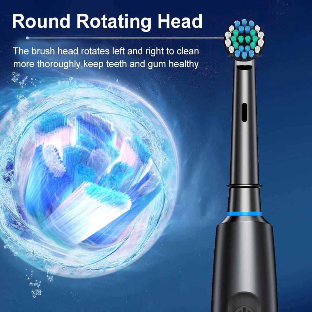 Rechargeable Electric Toothbrush with 8 Soft Brush Heads