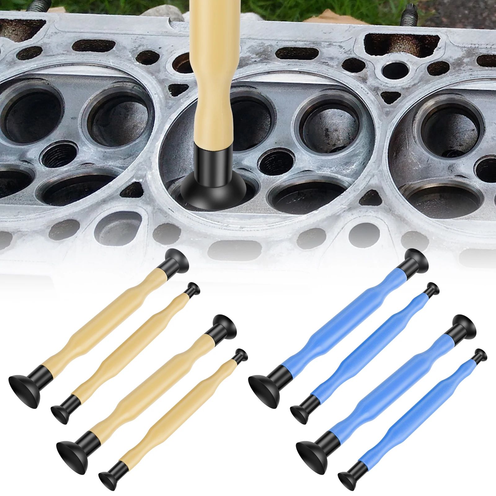 4 Piece Valve Lapping Tool Kit Manual Engine Valve Grinding Sticks with Suction Cups
