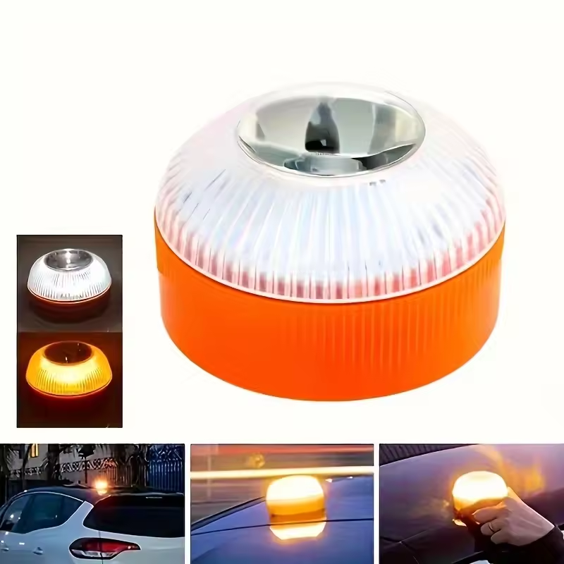 Magnetic LED Car Beacon, Emergency Safety Strobe Light & Roadside Flashlight Lamp