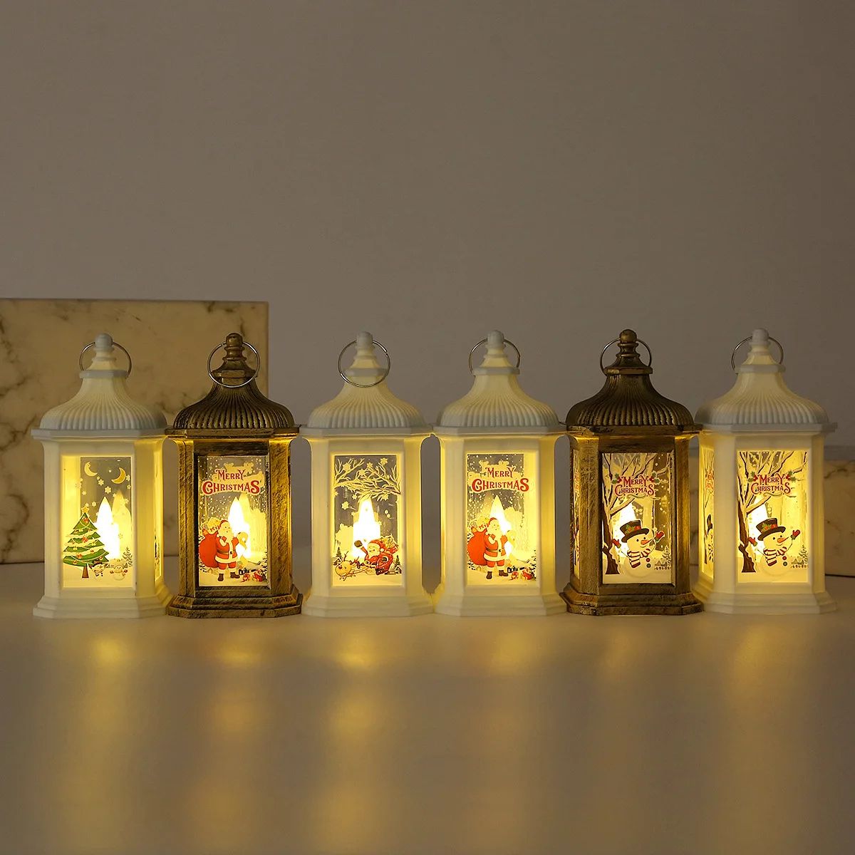 Christmas LED Lantern Snowman and Santa Decorative Night Lamp
