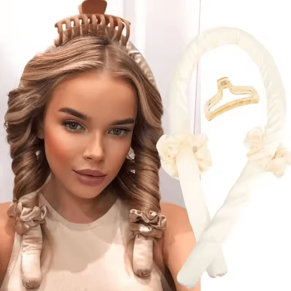 SilkWave Heatless Curling Rod Headband Set Soft Hair Curlers No Heat Styling Ribbon for Overnight Natural Curls Women