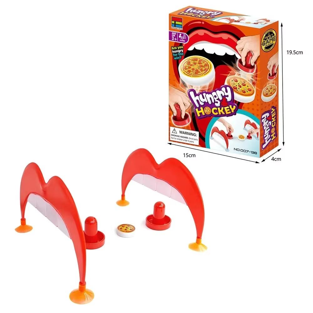 Desktop Ice Hockey Game Pizza-Themed Tabletop Set (Compact Family Challenge)