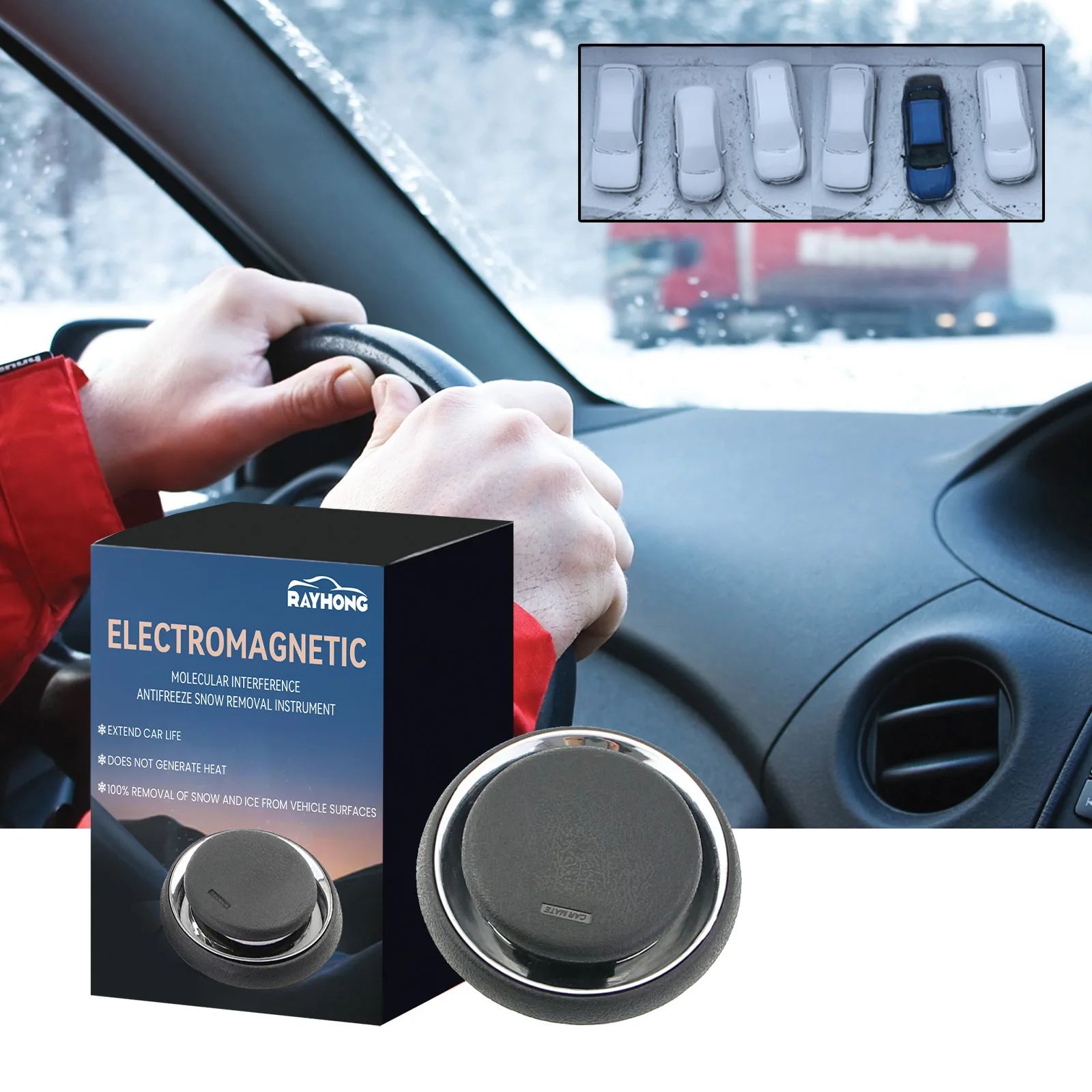 Rayhong Portable Car Snow Remover & Ice Scraper for Fast Winter Deicing