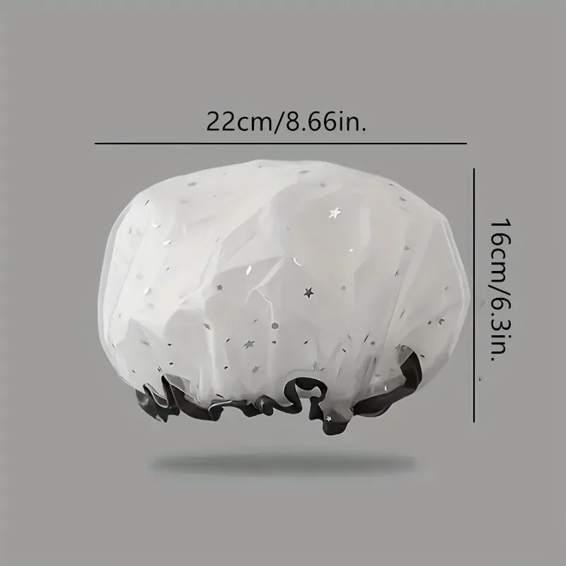 Waterproof Double Layer Shower Cap Set