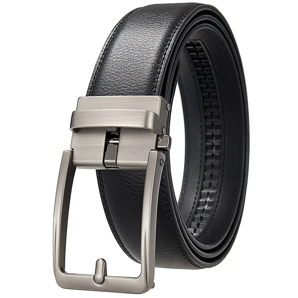 Automatic Buckle Genuine Leather Mens Waist Belt