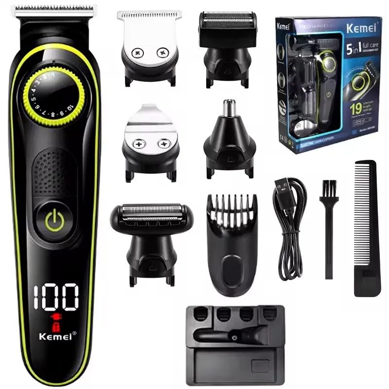 Kemei 5 in 1 Rechargeable Grooming Trimmer KM 696