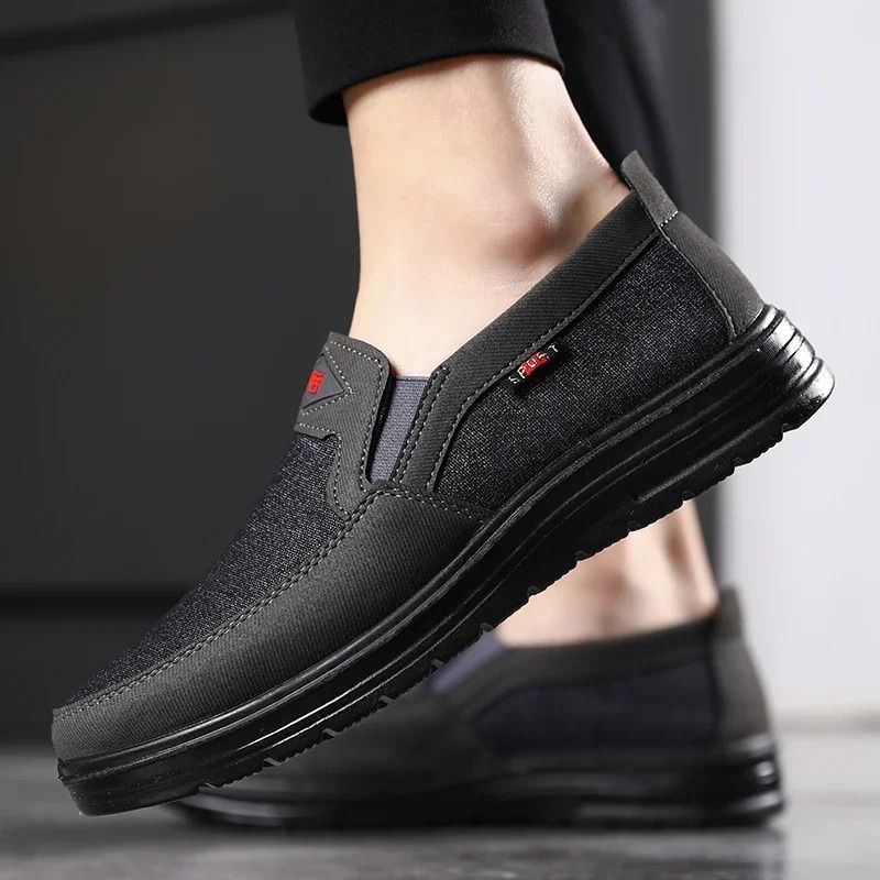 Lightweight Men Casual Canvas Loafers Breathable Non Slip Driving Shoes