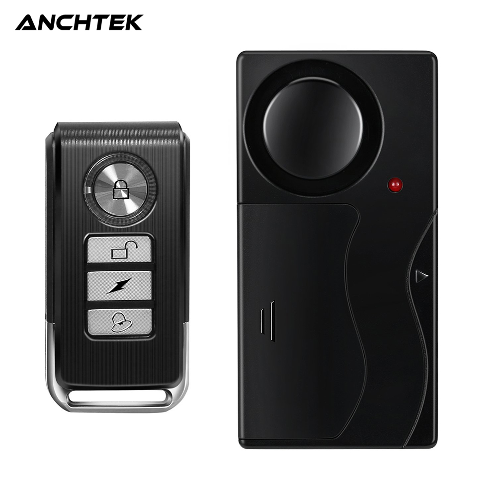 Anchtek Loud Alarm, Wireless Vibration Alarm with Remote Control, Anti-Theft Alarm for Motorcycle, Bike Security