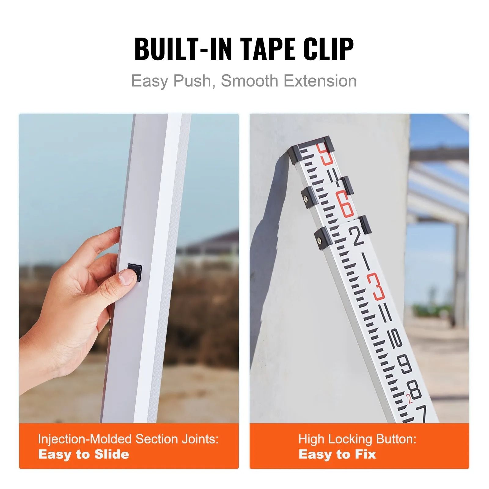 Aluminum Grade Rod Telescopic Leveling Rod with Bubble Level & Carry Bag