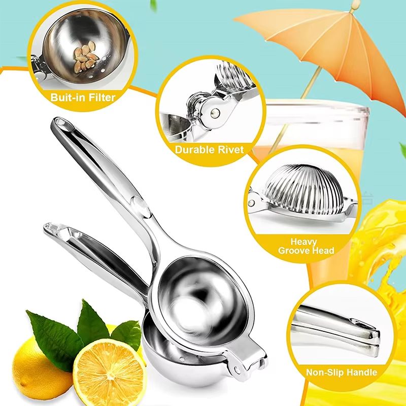 LMETJMA Premium Zinc Alloy Lemon Squeezer Manual Citrus Juicer