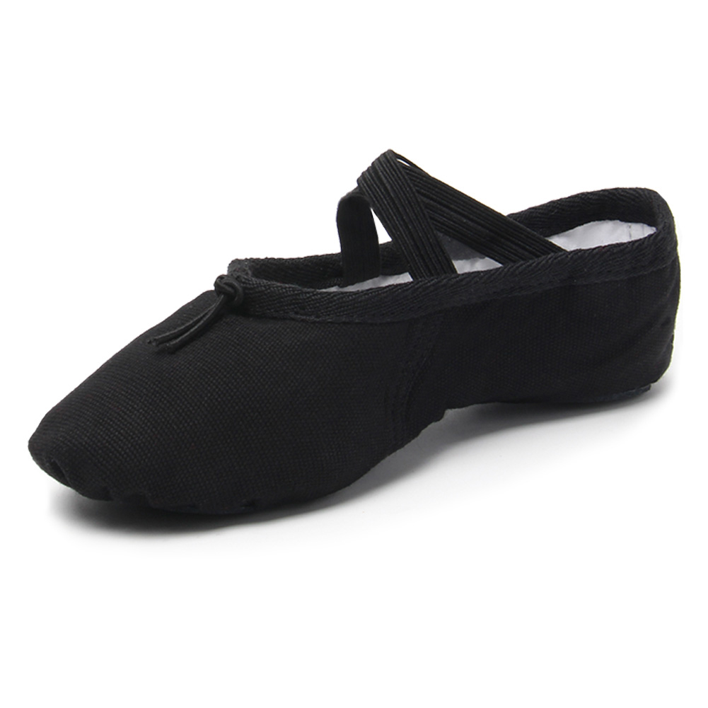 Canvas Flat Girls Ballet Shoes Black Pink Soft Ballet Belly Gym Yoga Practise Dance Shoes