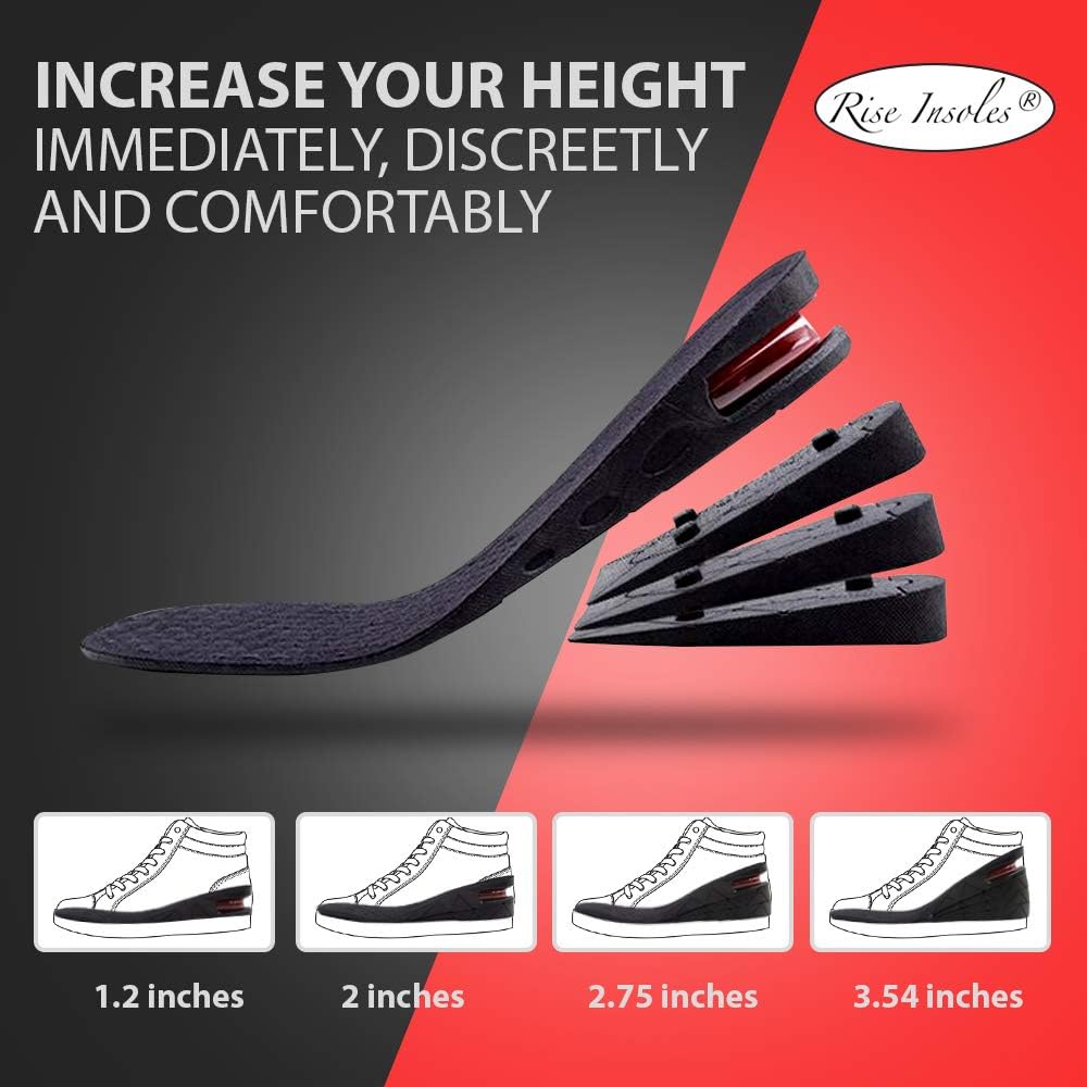 Adjustable Height Increase Insoles – Air Cushion Elevator Inserts for Men & Women (3–9cm Boost)