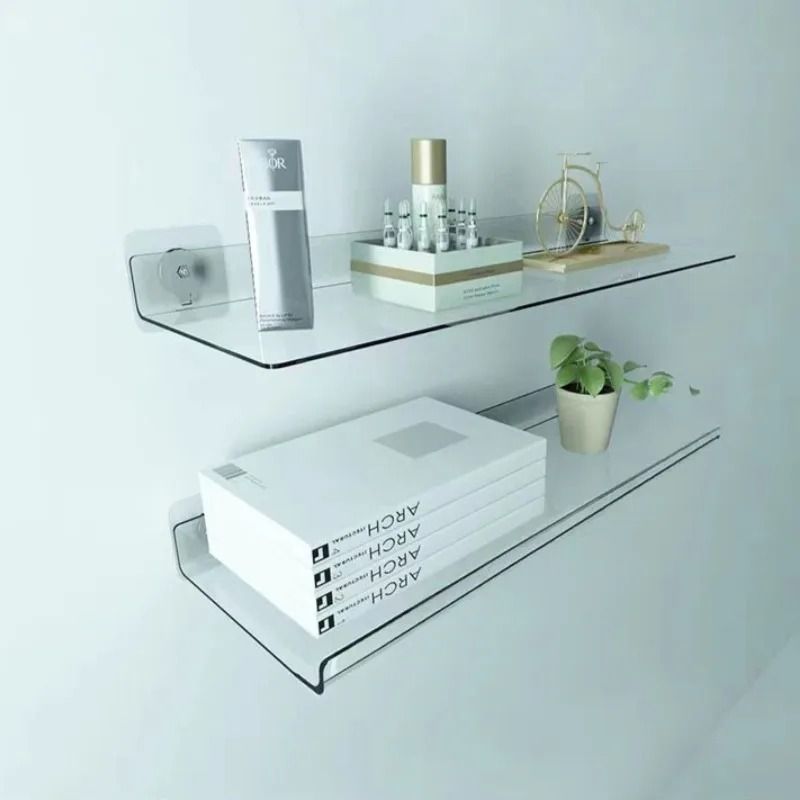 Acrylic Storage Rack Wall Panel No Drill Bathroom Kitchen Organizer Strong Sticker