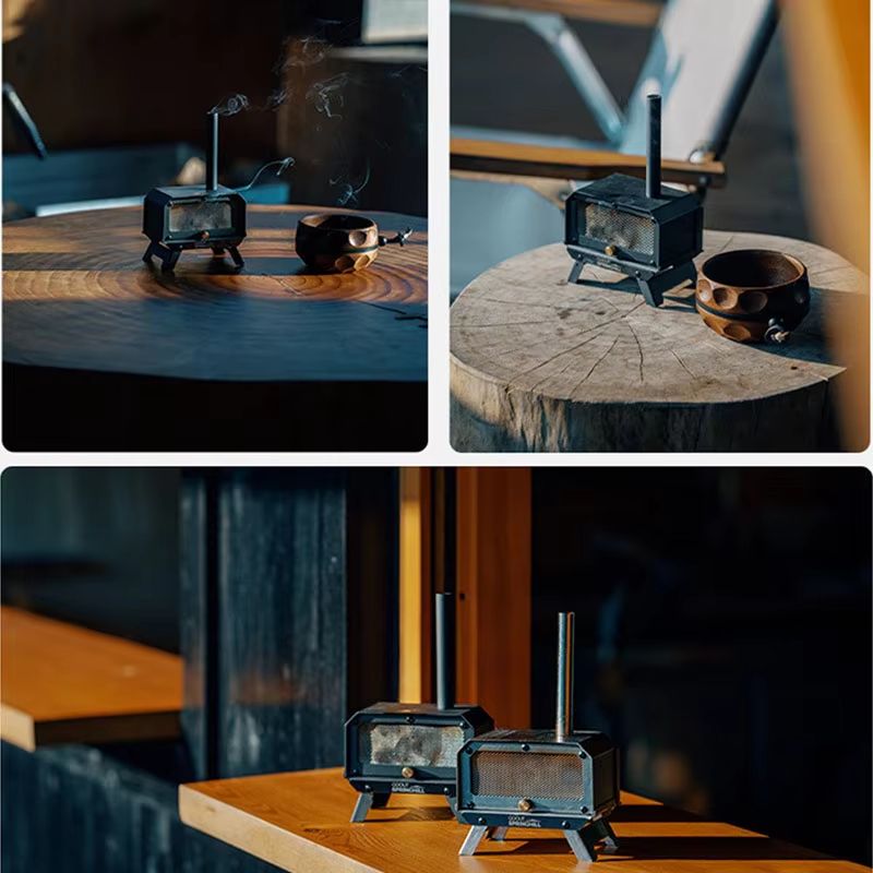 Goout Springhill Mini Wood Stove – Portable Folding Incense Burner & Mosquito Repellent for Camping or Home Use