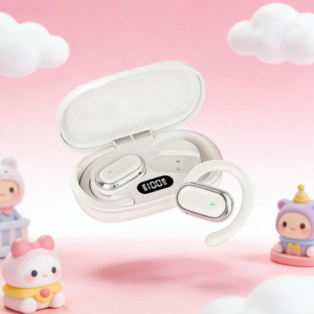 Wireless Bluetooth Earbuds with LED Display and Noise Reduction