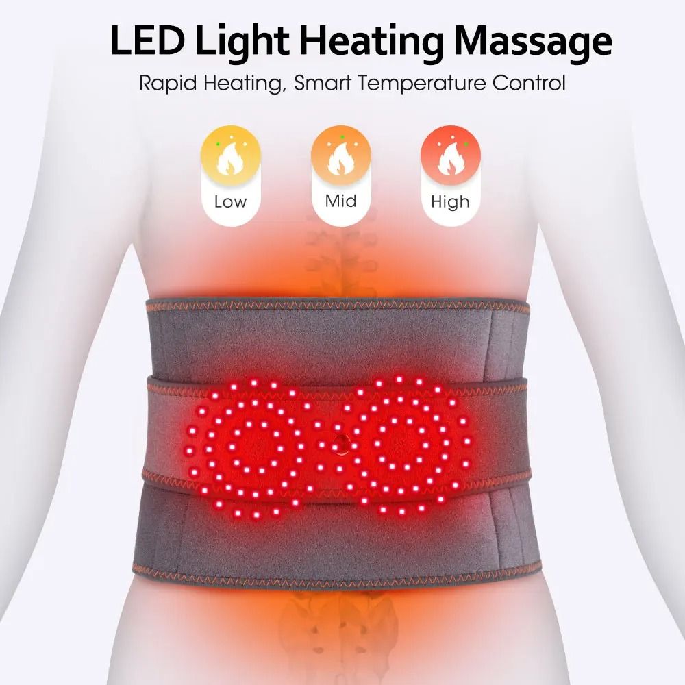 Electric Heating Waist Massager Belt with Vibration and Hot Compress