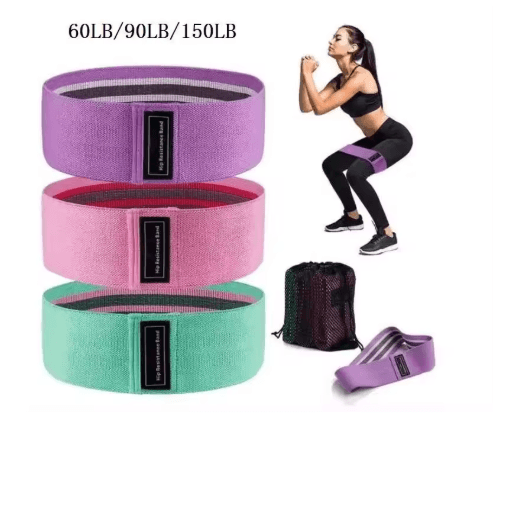 FlexForm 3-Piece Fabric Resistance Bands Set for Glutes and Legs