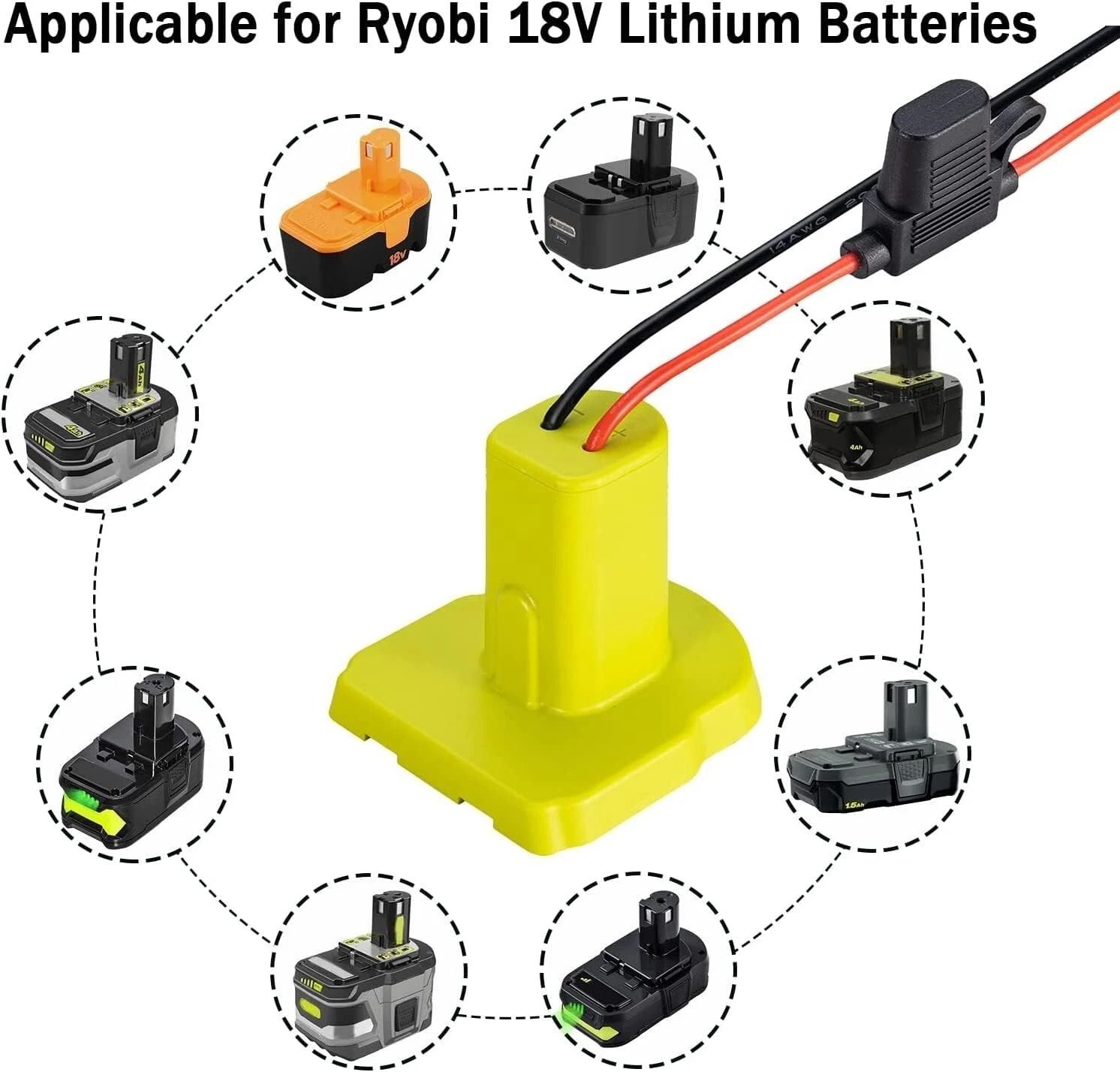 Starlink Mini Power Cable with Ryobi Battery Adapter for Portable Off Grid Use