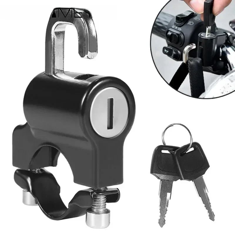 Multi Function Electric Bicycle Helmet Lock and Battery Motorcycle Wire Rope Hat Lock, Universal Anti Theft
