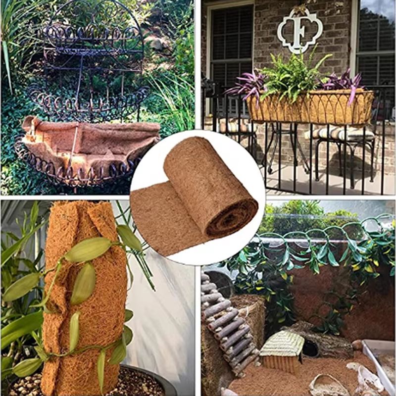 Natural Reptile Carpet Mat Coconut Coir Roll – Cuttable Coconut Coir Liner Sheet for Terrariums & Planters