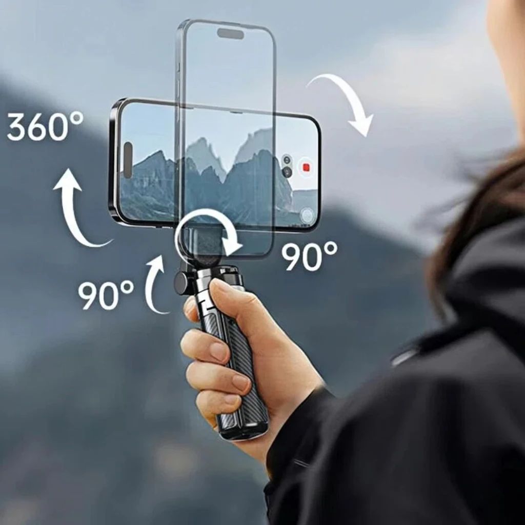 Magnetic 4-in-1 Selfie Stick Tripod with Bluetooth Remote & 360° Phone Holder