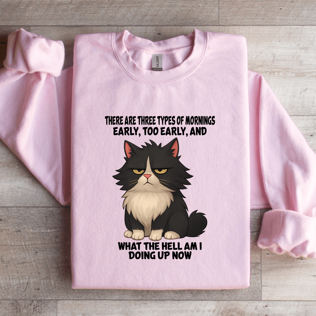 There Are Three Types Of Mornings Early Too Early Sweatshirt