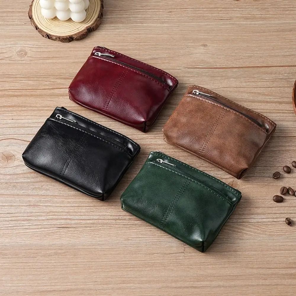 Vintage PU Leather Mini Coin and Card Pouch