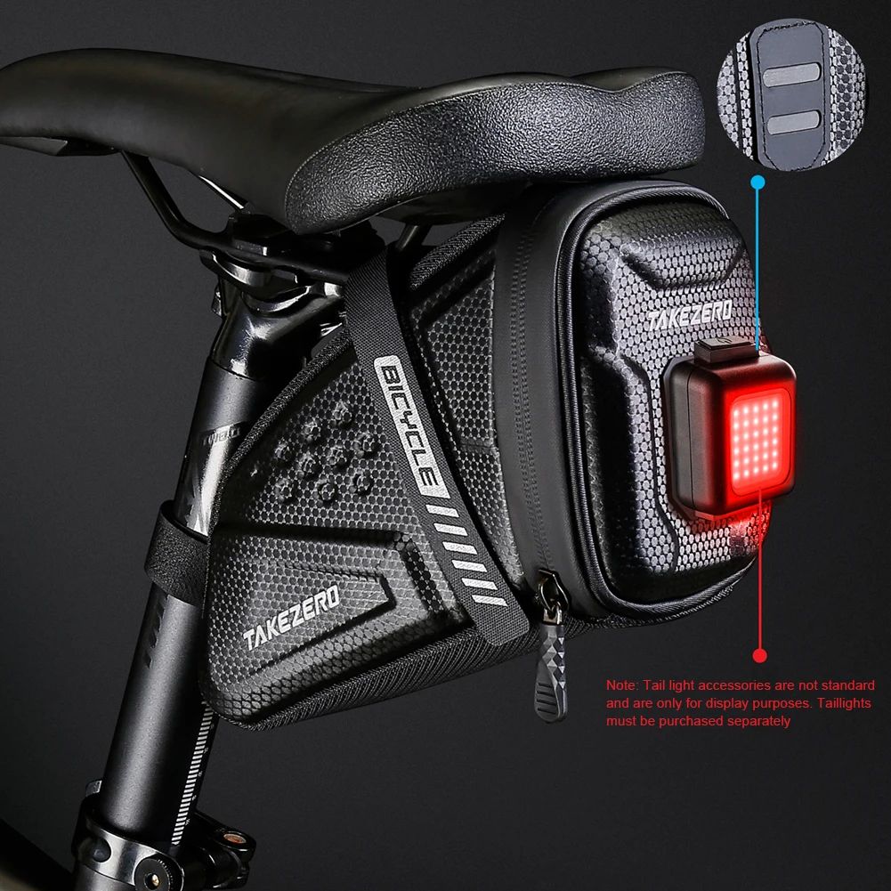 1 L Large Capacity Bicycle Saddle Bag Reflective Back Seat Pouch for Mountain and Road Bikes