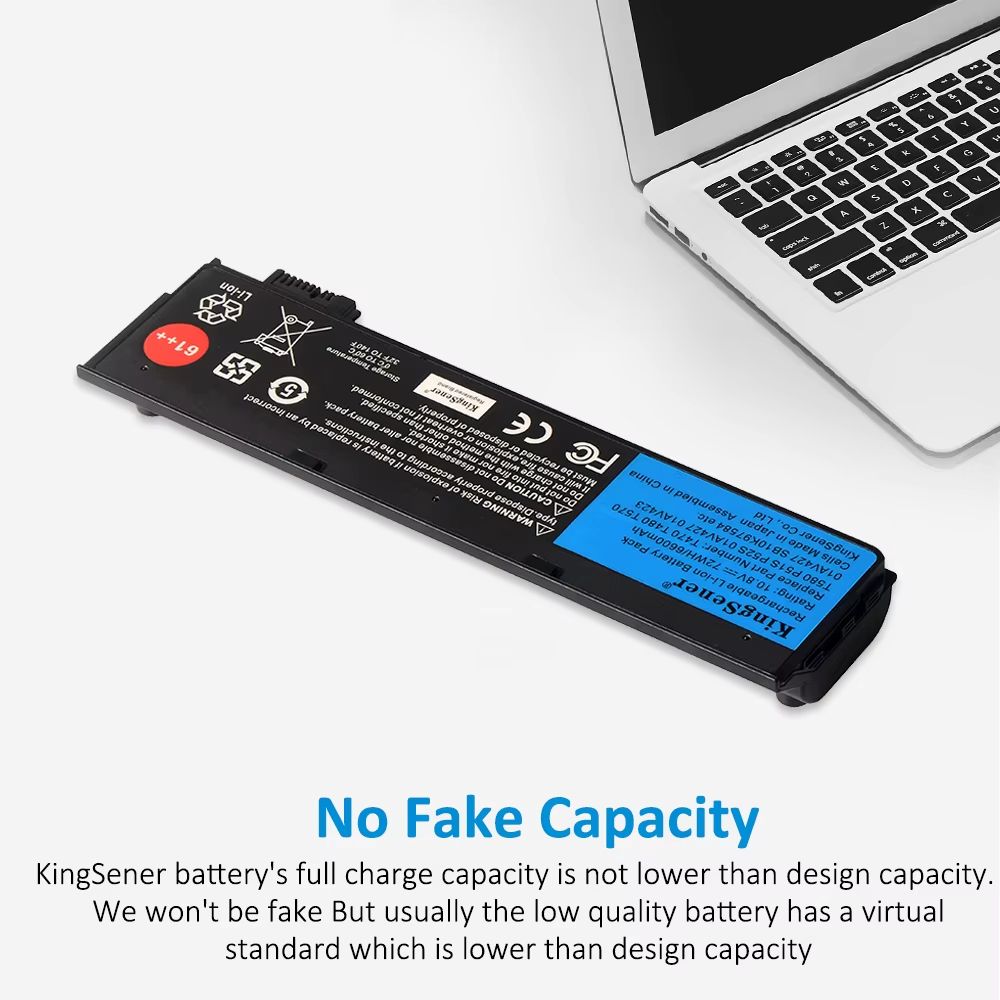 KingSener High-Capacity 10.8V 6600mAh Replacement Battery for Lenovo ThinkPad T470, T480, T570, and P51S Series