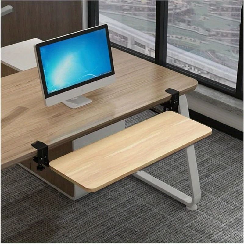 Ergonomic Clamp-On Under-Desk Sliding Keyboard Tray