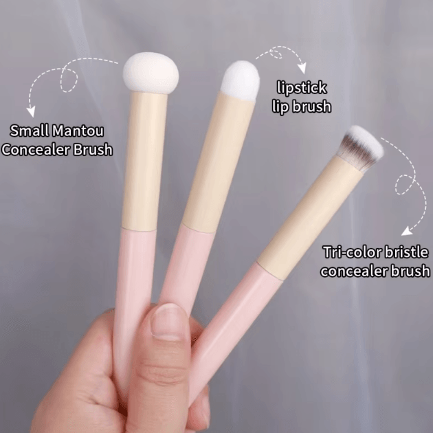 3 Piece Mushroom Head Makeup Sponge Brush Set for Smooth Foundation and Precise Blending