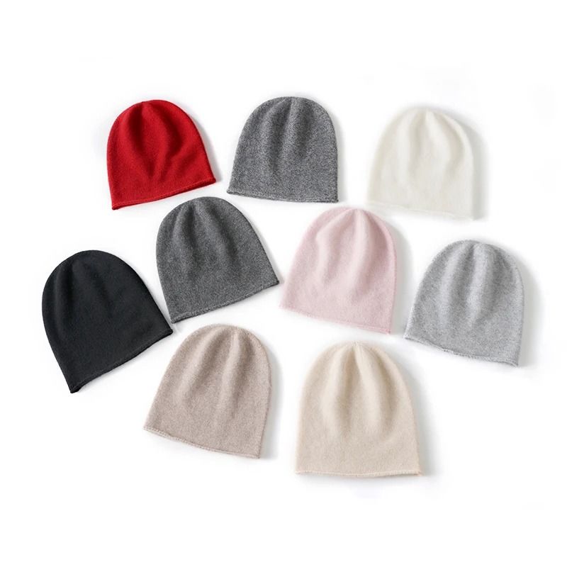 100% Pure Cashmere Knitted Beanie Hat – Ultra-Soft Winter Warmth