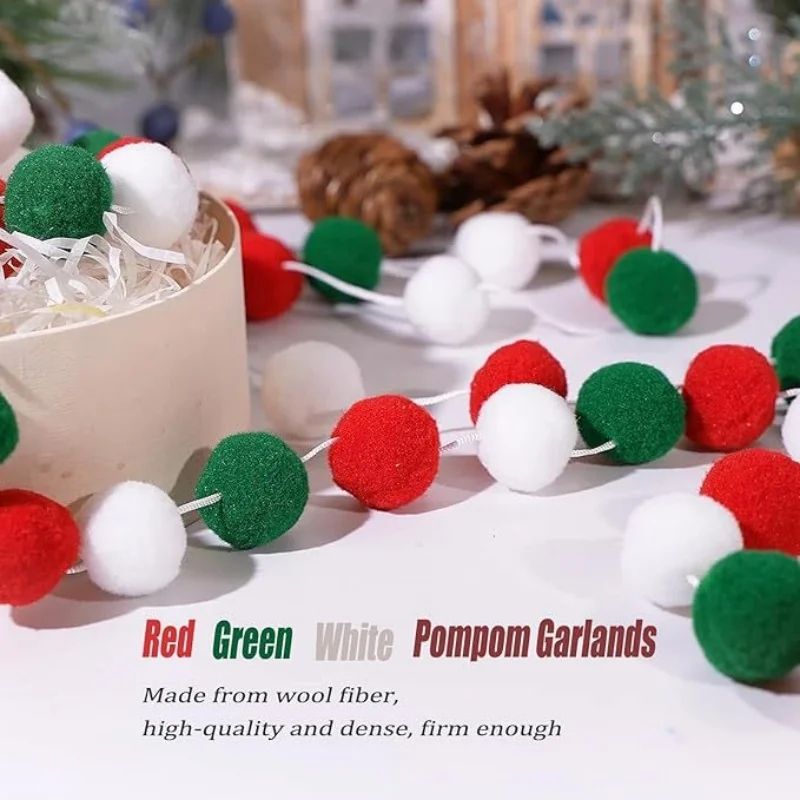 Christmas Hanging Pom Pom Ball Set