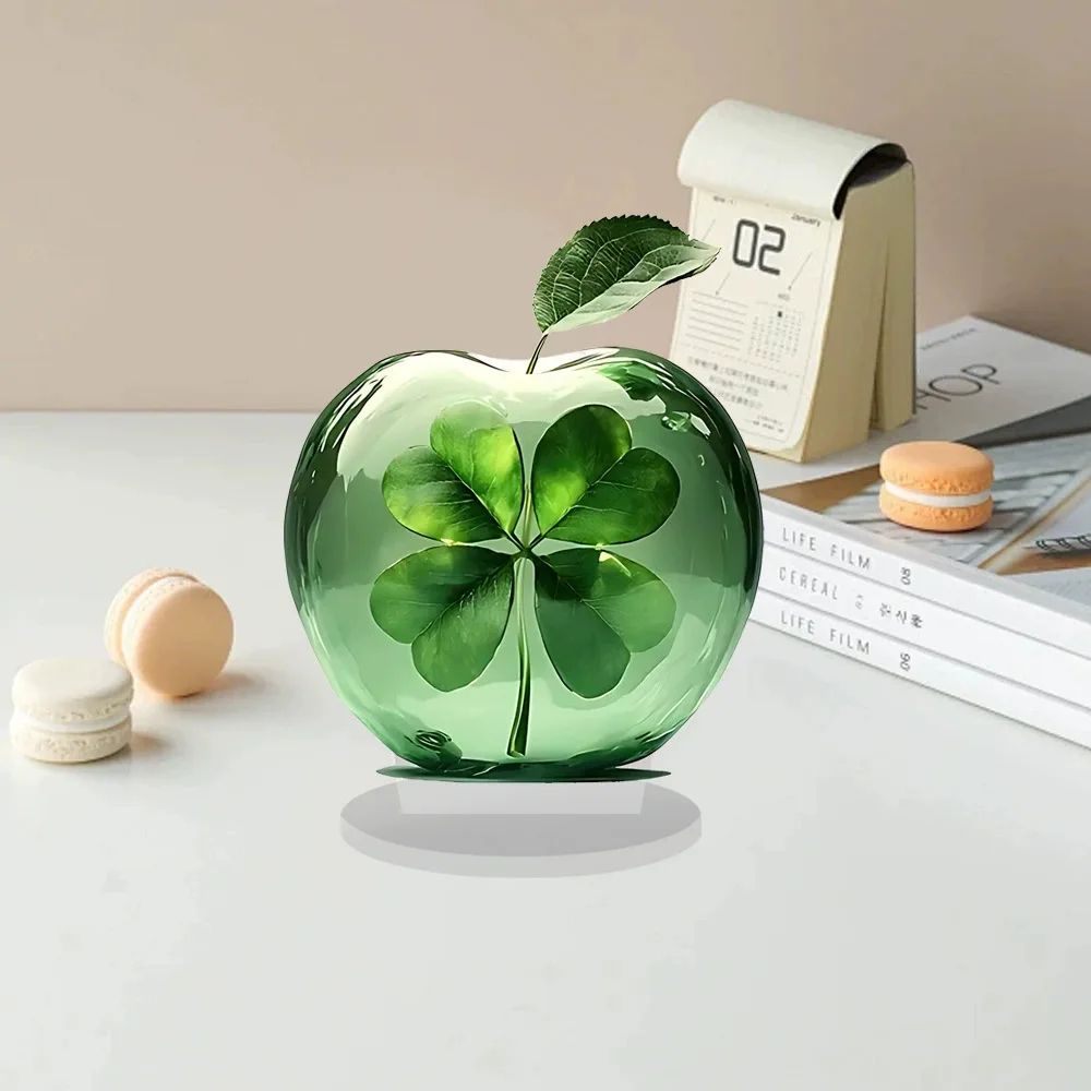 Crystal Apple Figurine Paperweight Decor