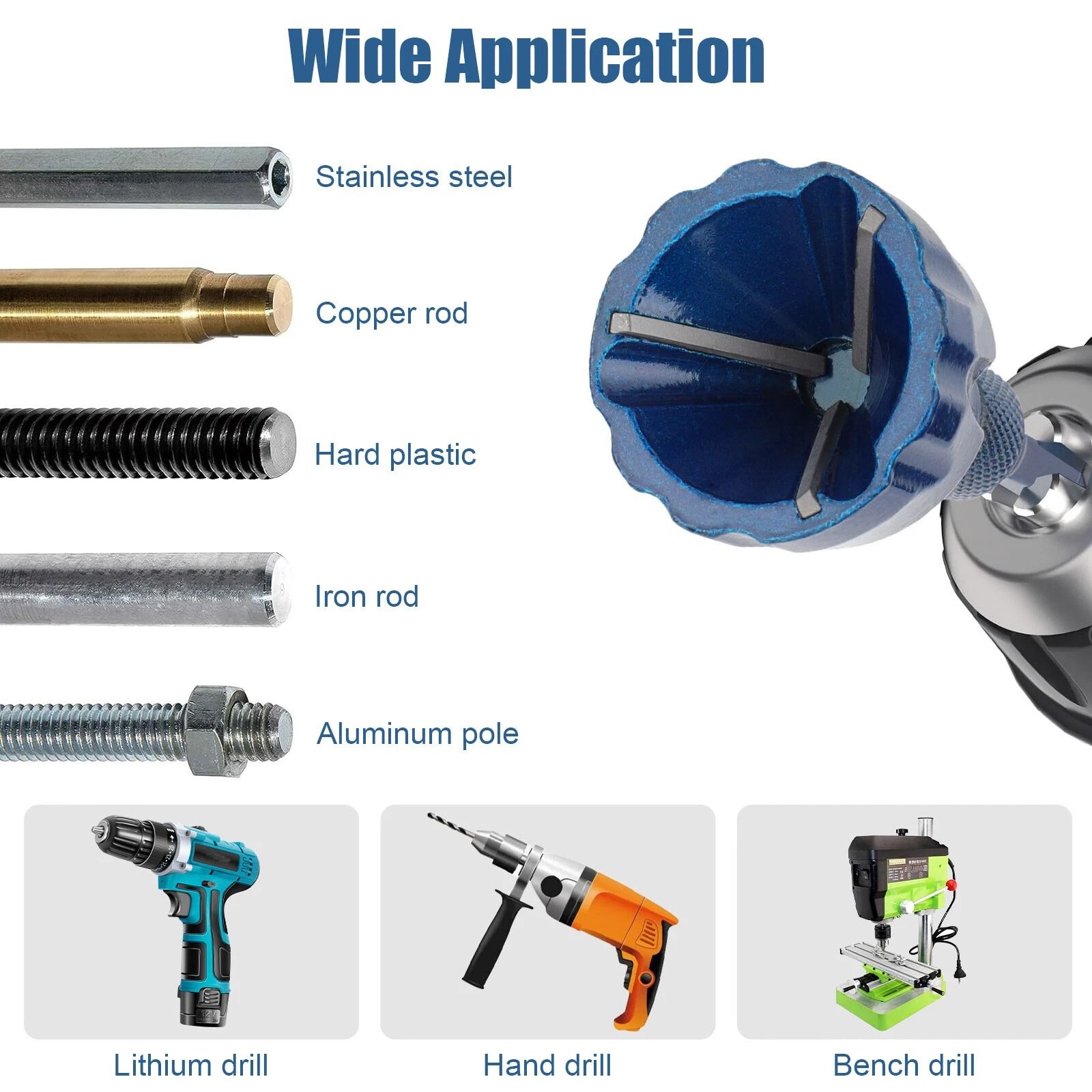 Deburring Chamfer Tool Drill Bits for Efficient Burr Removal Hex Shank