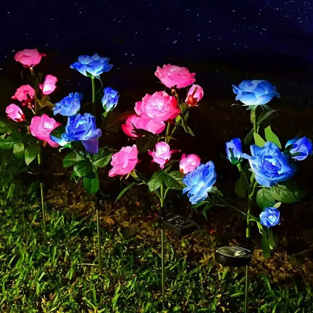 Solar Rose Flower Garden Lights Set