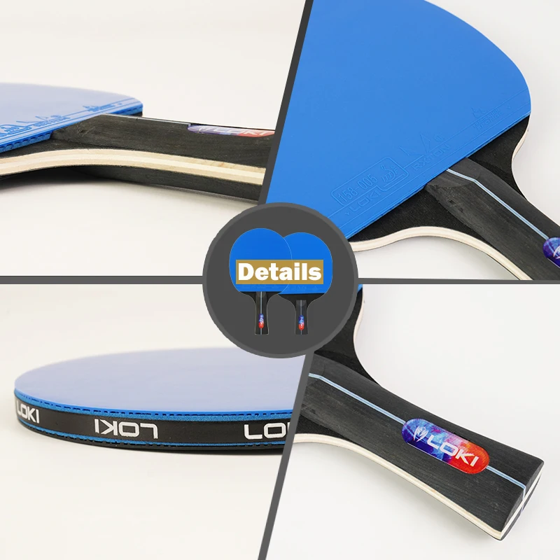 LOKI K5000 Table Tennis Racket Set, Home Entertainment Ping Pong Rackets with Premium Blue Rubber