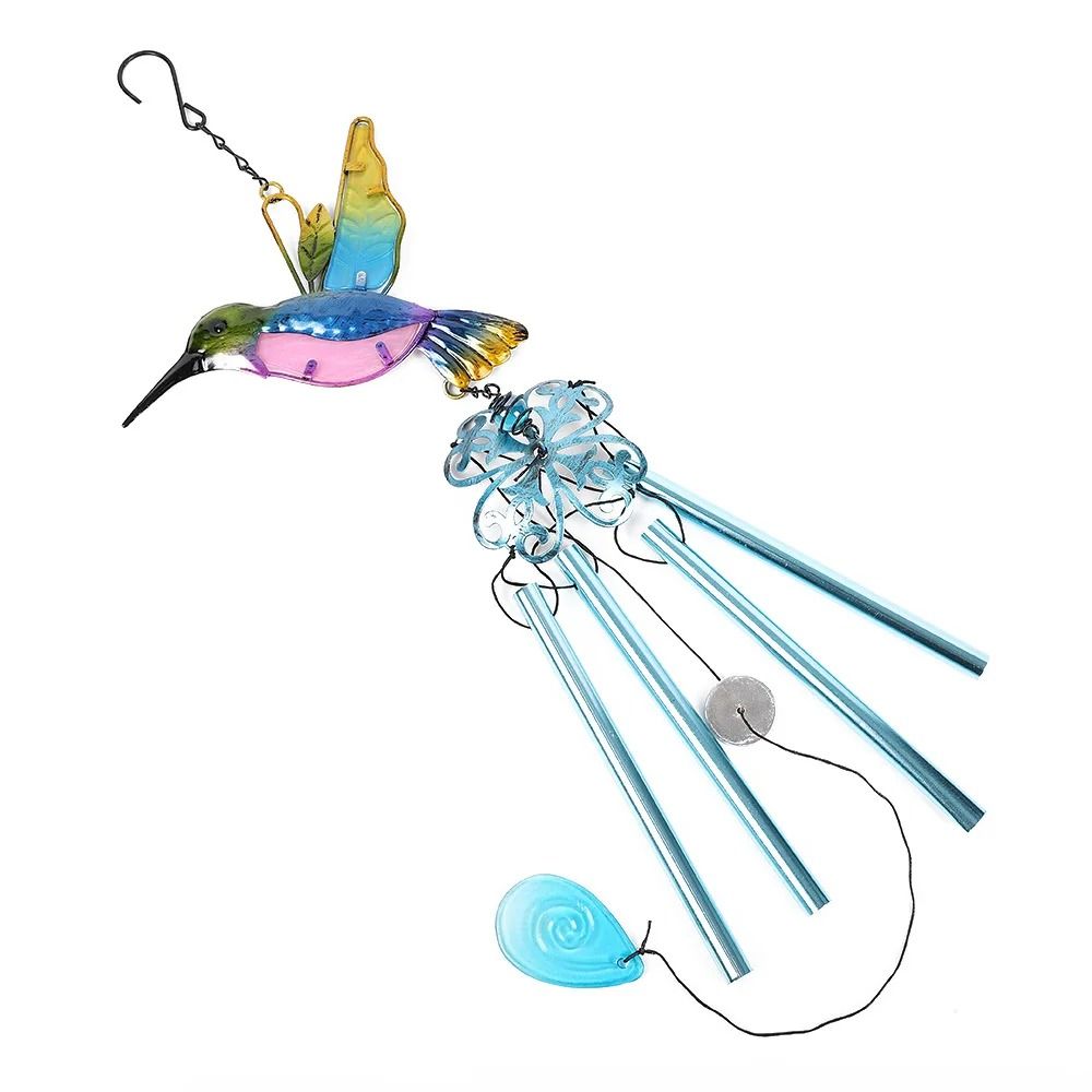 Artisanal Architectural Hummingbird and Dragonfly Wind Chime