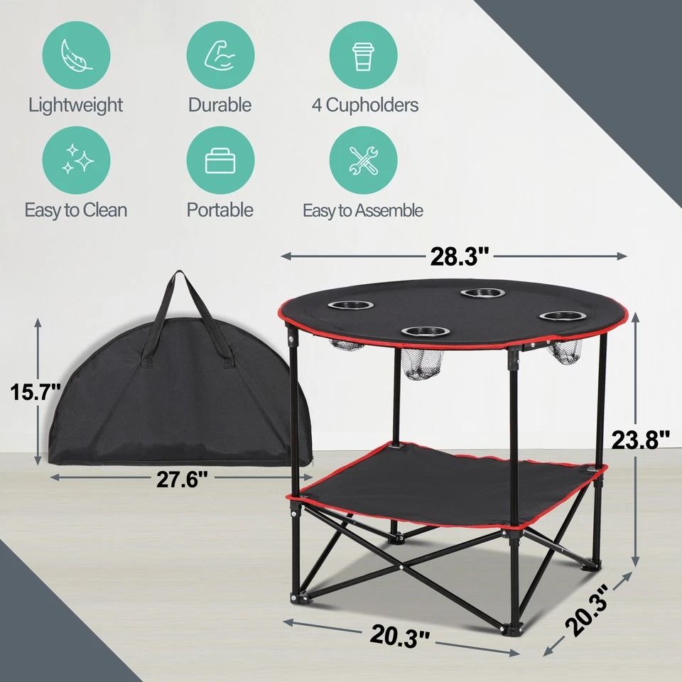 Portable Foldable Camping Table, Lightweight Outdoor Table, Perfect for Beach, Picnic, Camping