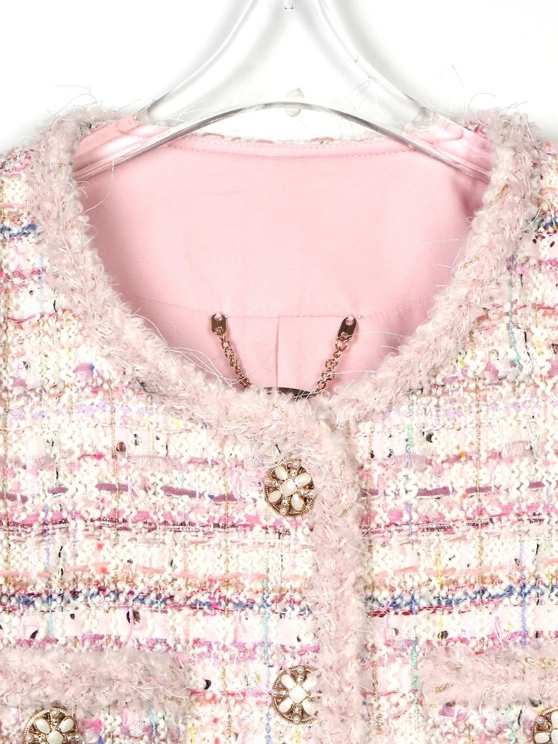 Cherry Blossom Romantic Braided Tweed Jacket