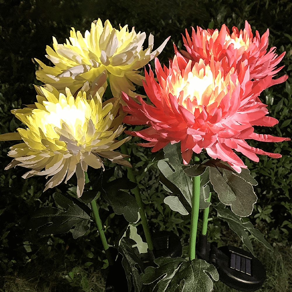 Chrysanthemum Solar Garden Stake LED