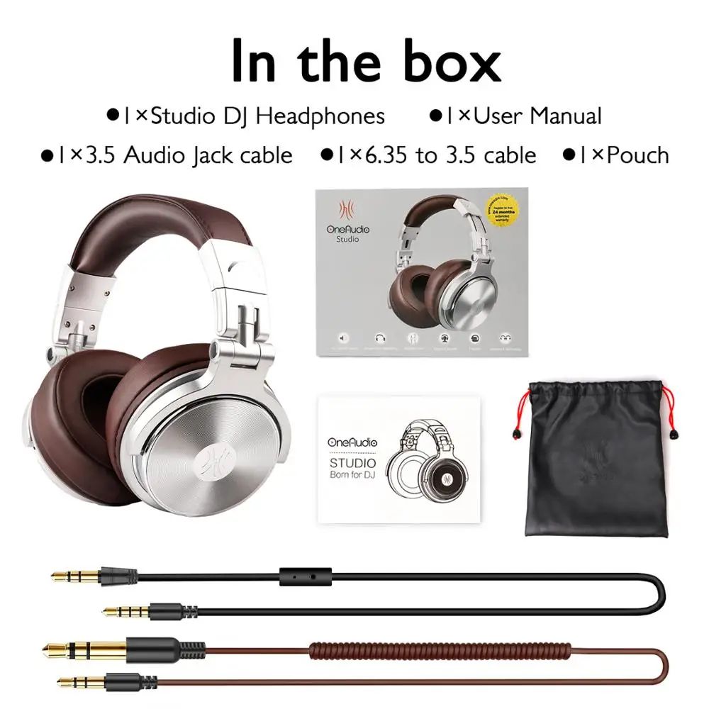 OneOdio Pro 30 Studio DJ Headphones – HiFi Over-Ear Wired Headset with Microphone