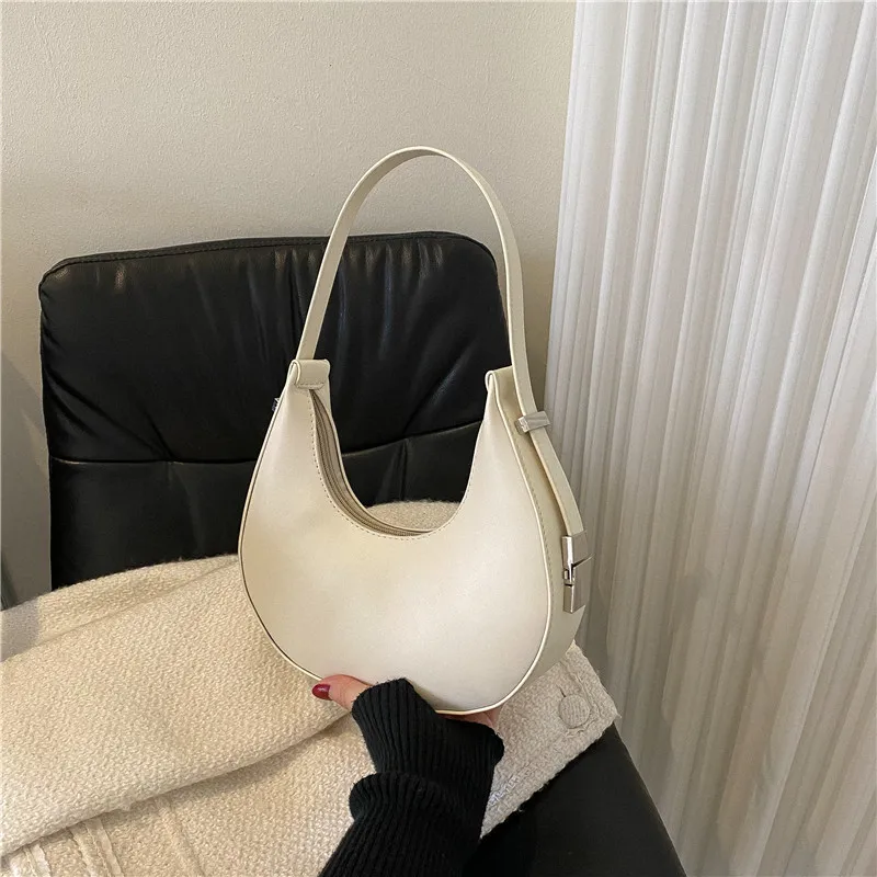 Fashion Luxury Design Leather Hobo Shoulder Bag for Women Small Clutch Handbag Underarm Purse Travel Tote