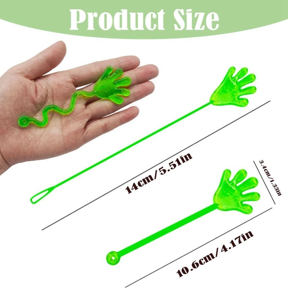 12PCS Glitter Sticky Hands Mini Stretchy Sensory Stress Relief Toys